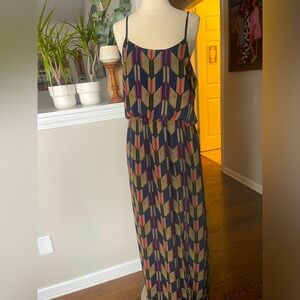 YA Los Angeles Aztec print open back maxi dress L